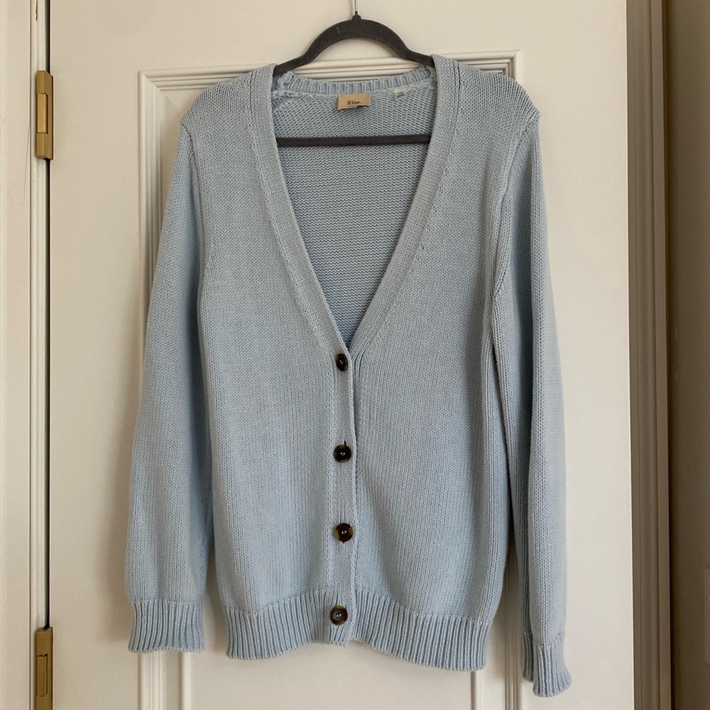 Elie Tahari Light Blue Knitted Caridgan